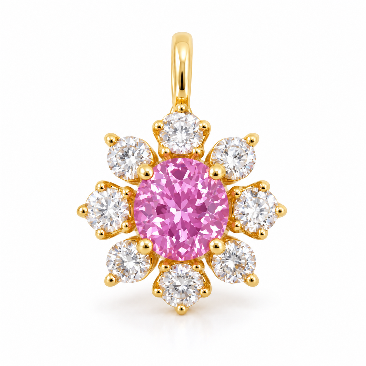 Pink Floral Pendant — product view