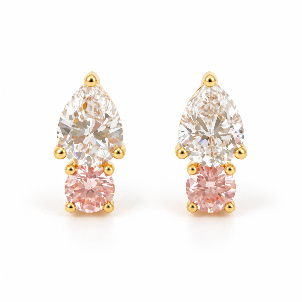 Pear & Pink Studs — product view