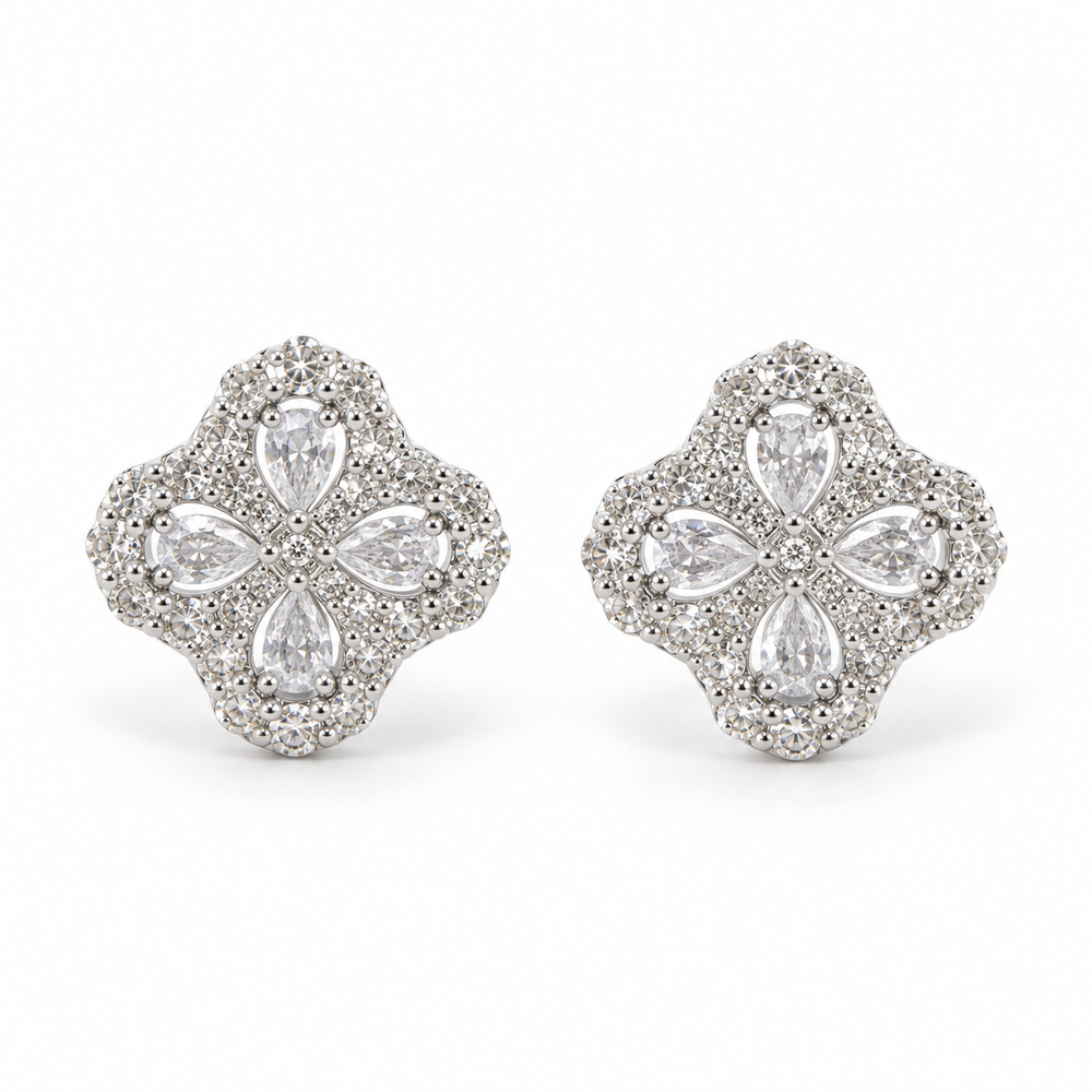 Ornate Floral Studs — product view