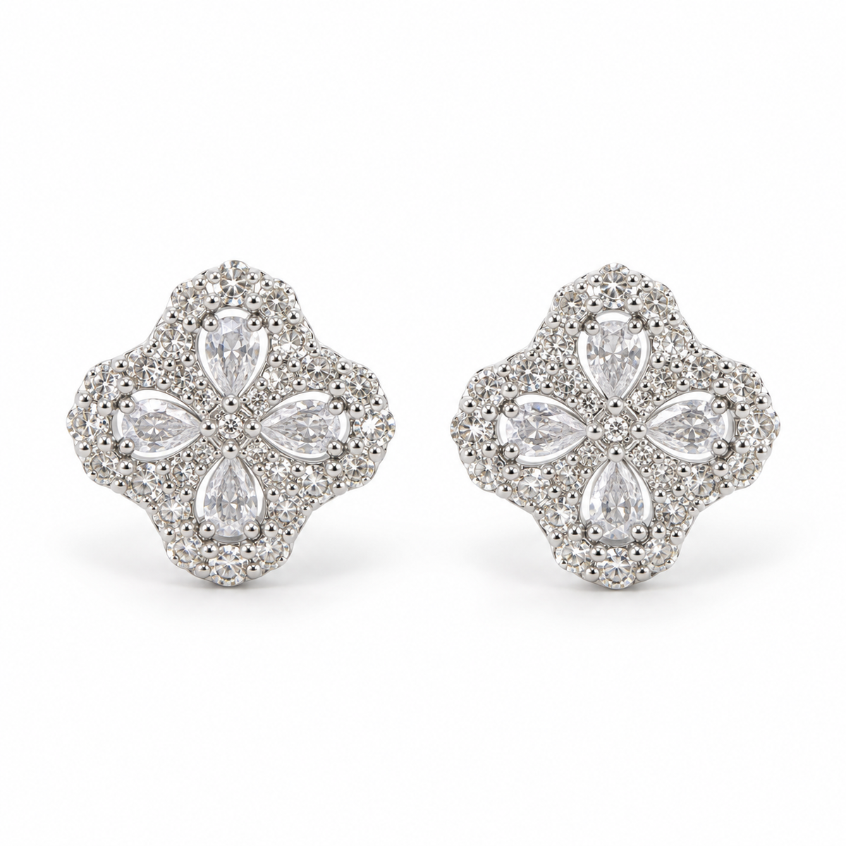 Ornate Floral Studs — product view
