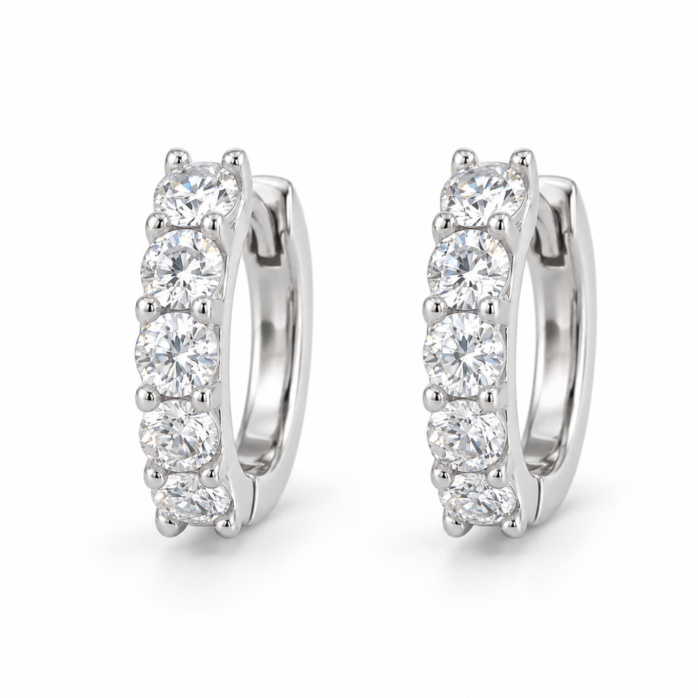 Row Huggie Earrings — product view