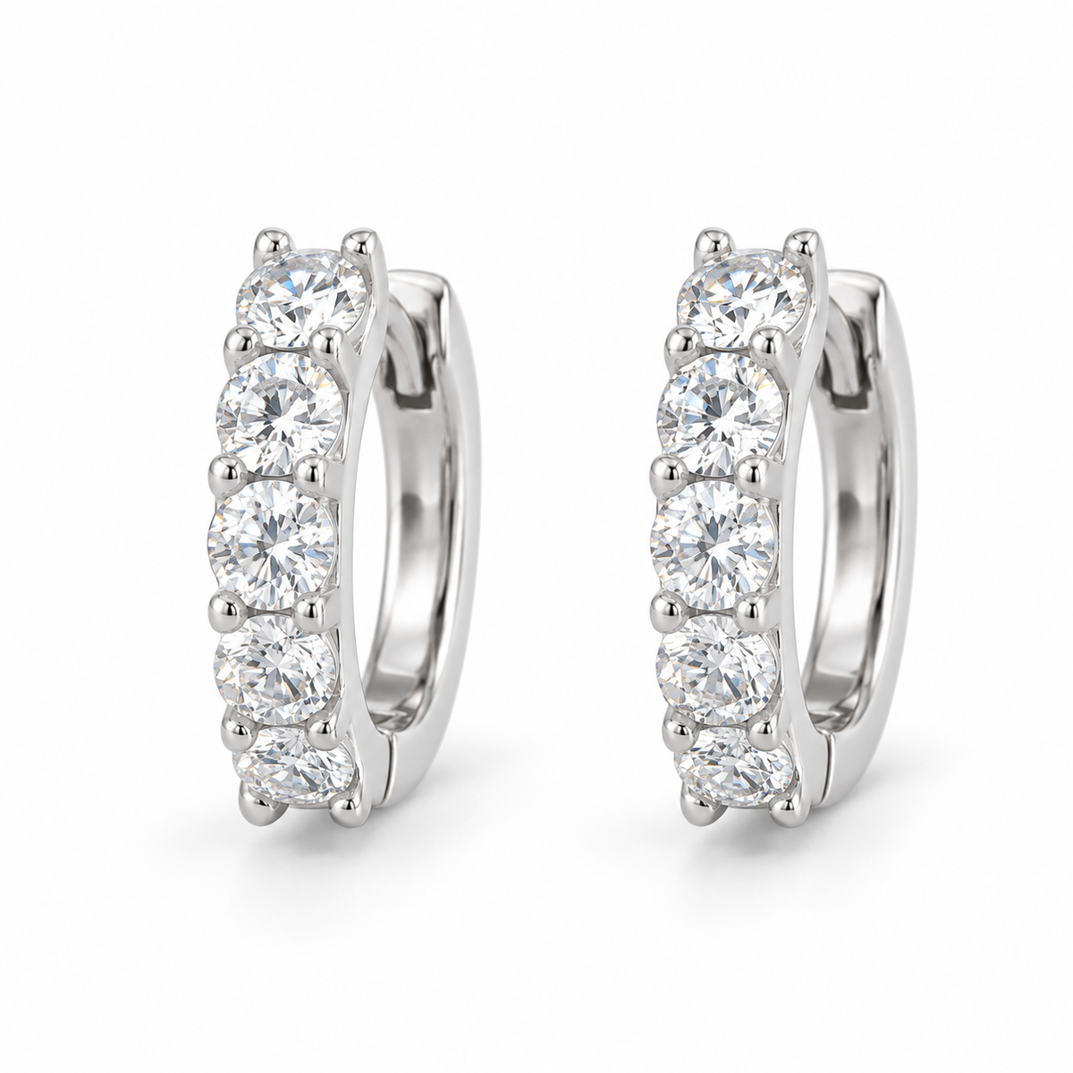 Row Huggie Earrings — product view
