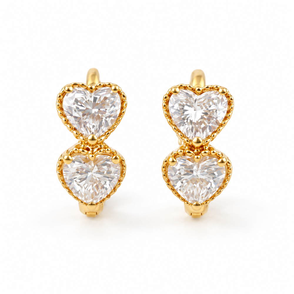 Double Heart Earrings — product view