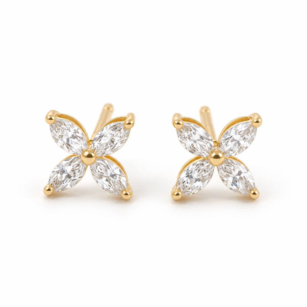 Four-Petal Studs — product view