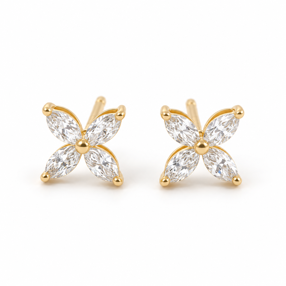 Four-Petal Studs — product view